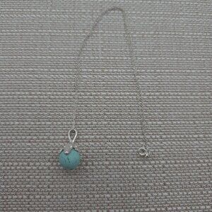 18 Inch Sterling Silver Turquoise Stone Alligator Necklace A1682